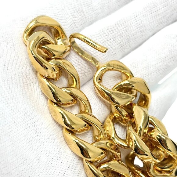 CHANEL Vintage 93P Jumbo CC Logo Metal Gold Chain Belt Accessory Iconic [106089] main image 9